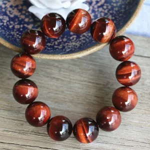 10mm Handmade Jewelry Beaded Bracelet Tiger Eye Stone Beads Charm Bracelet