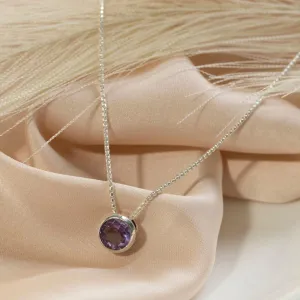 14K Gold Plated Amethyst Pendant Necklace