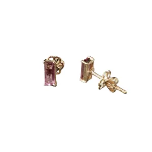 14k Gold Tourmaline Stud Earrings For Women