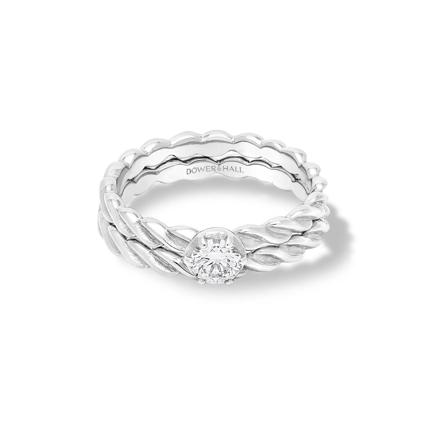 14k Twist Narrative Ring Stack