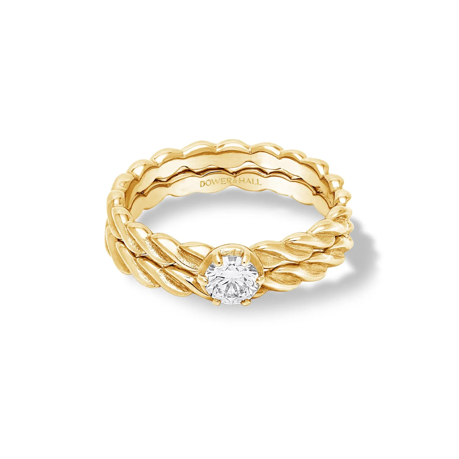 14k Twist Narrative Ring Stack