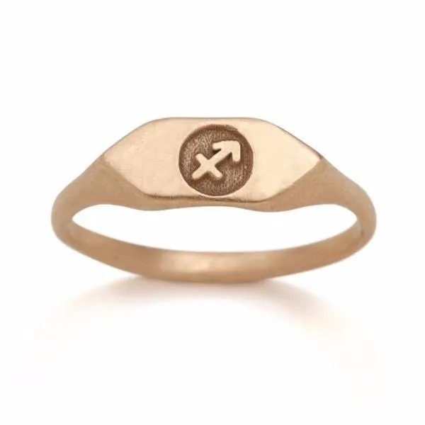 14kt Gold Zodiac Signet Ring