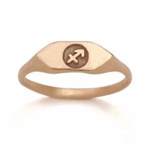 14kt Gold Zodiac Signet Ring