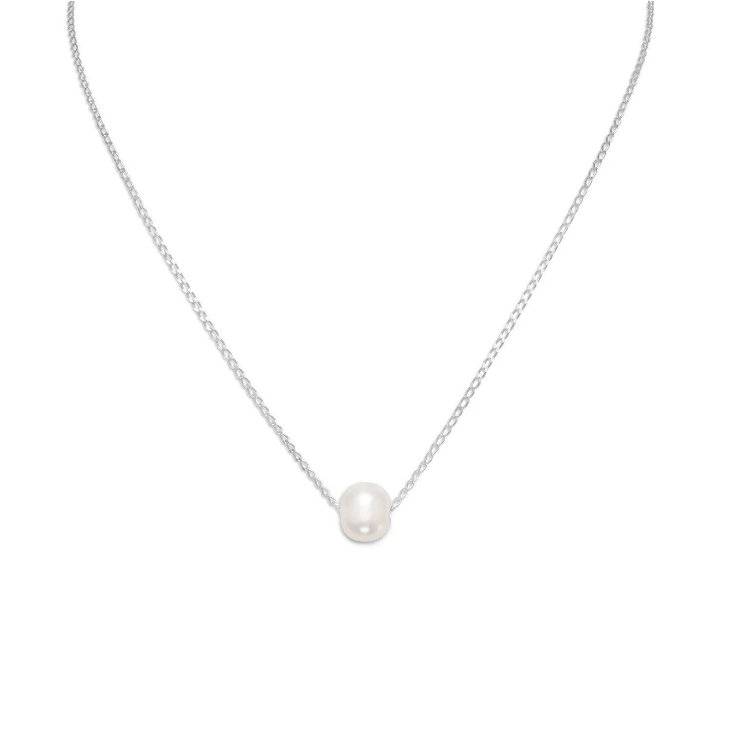 16"   2" Floating Cultured Freshwater Pearl Necklace