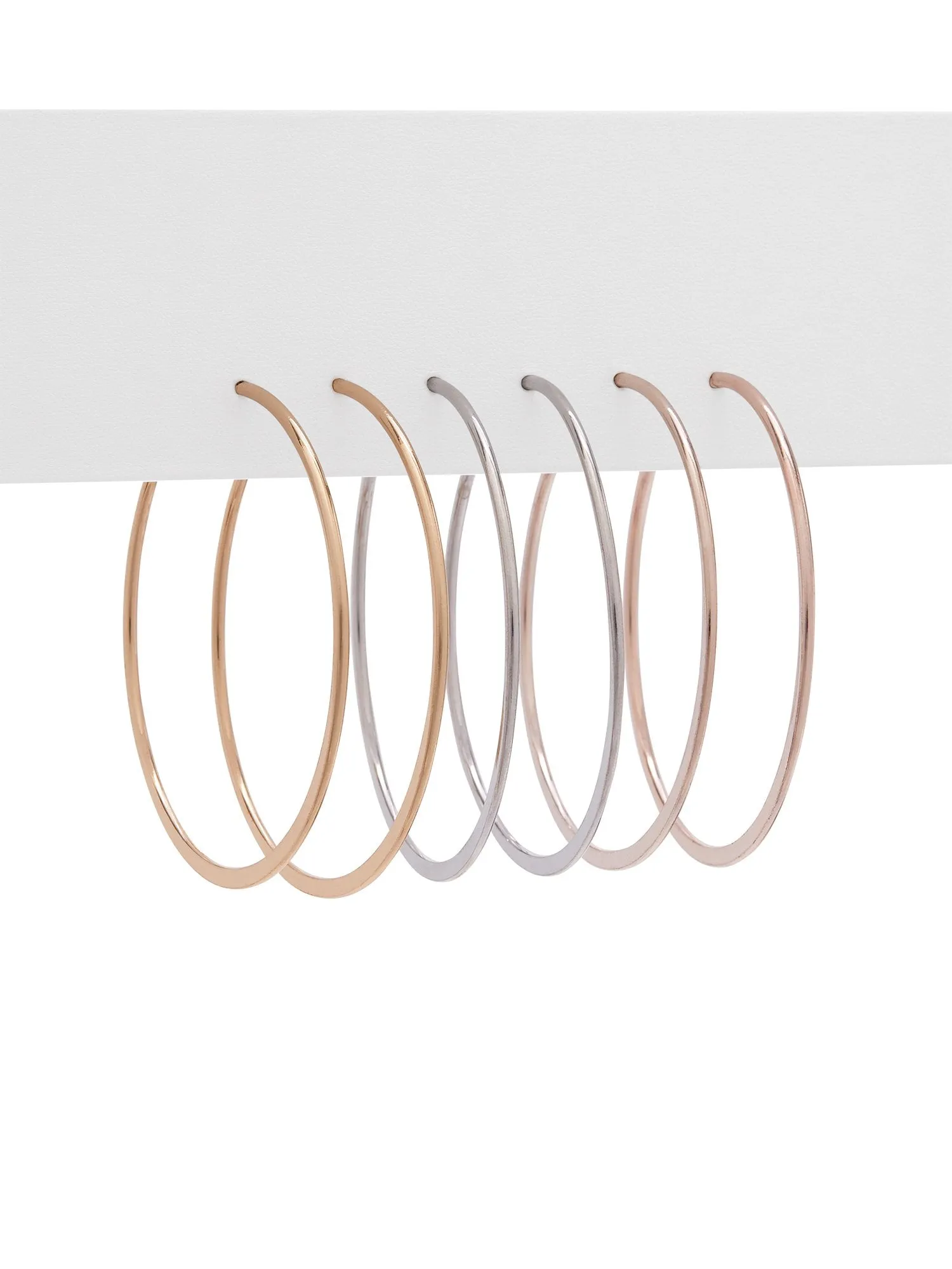 3-Piece Skinny-Hoop Earrings Set