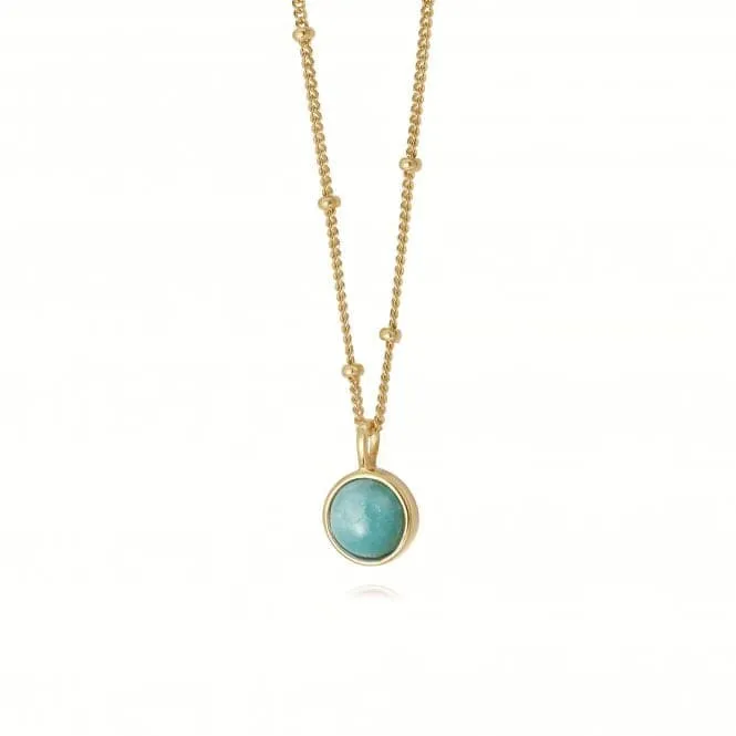 Amazonite Healing Stone 18ct Gold Plate Necklace HN1003_GP