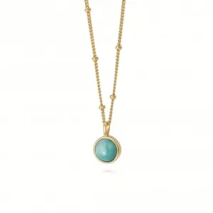 Amazonite Healing Stone 18ct Gold Plate Necklace HN1003_GP