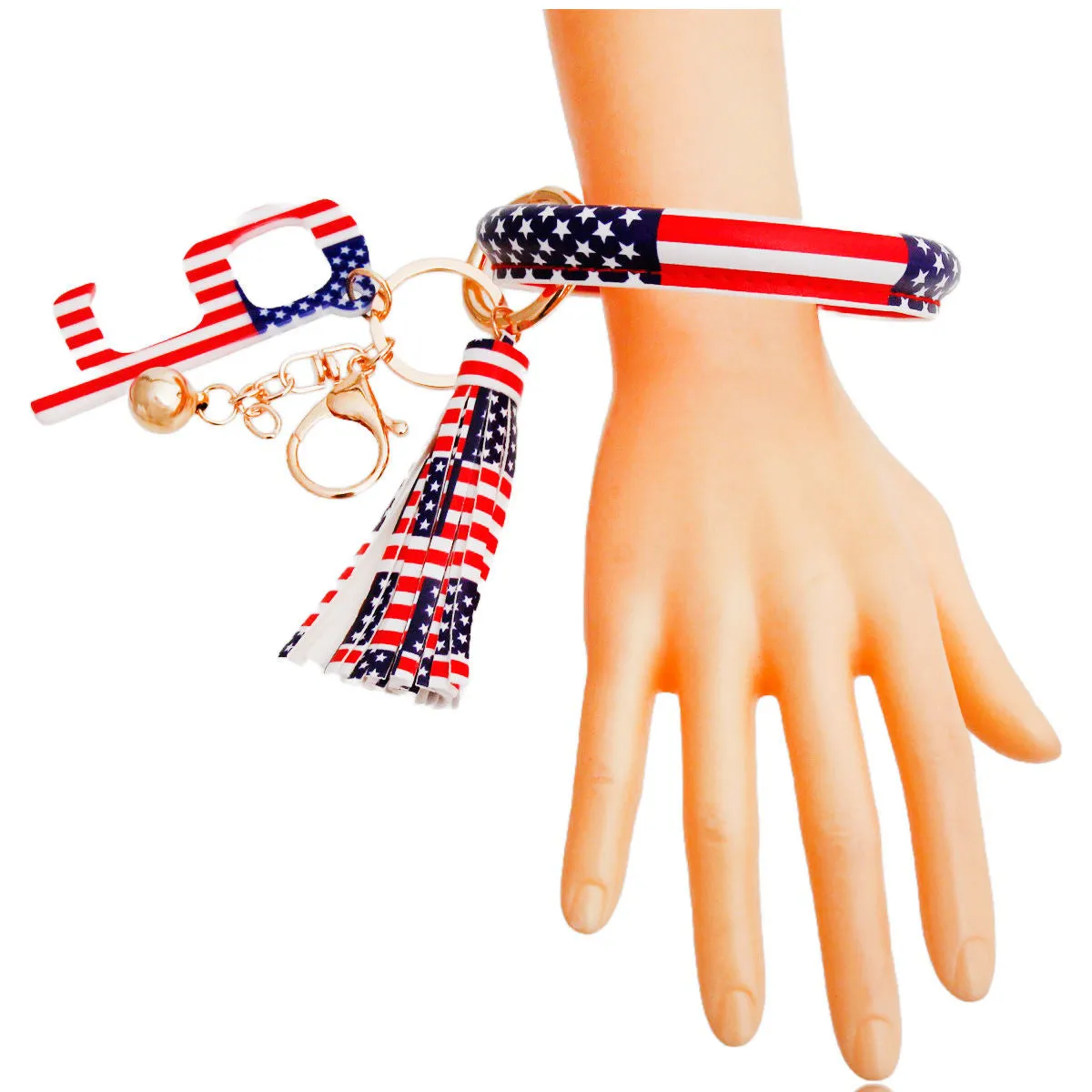 American Flag Safety Keychain Bracelet