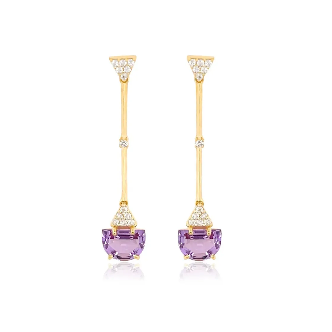 Amethyst & White Topaz Earrings