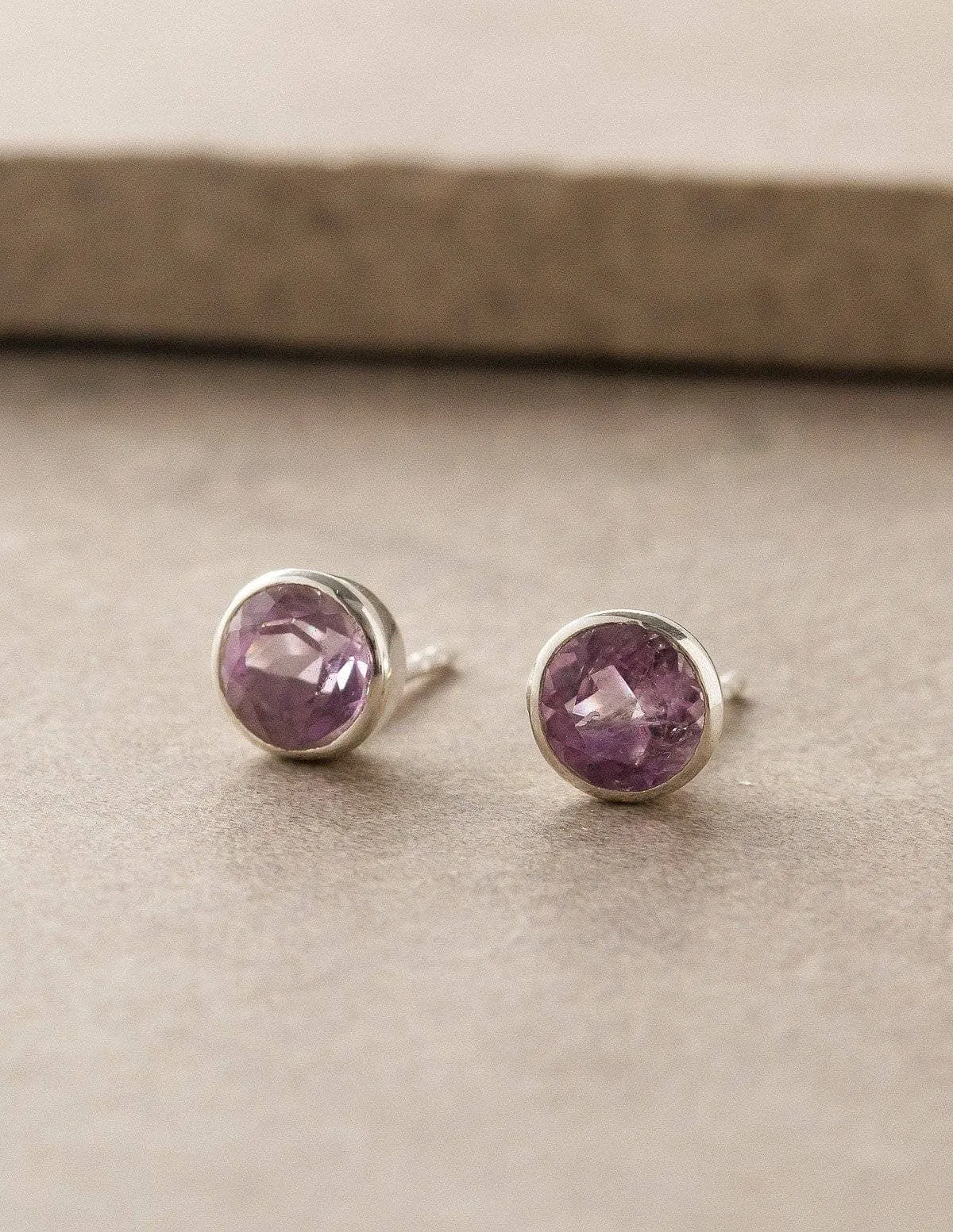 Amethyst Stud Earrings