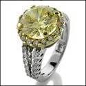 Anniversary 2.5 Canary Round Two Tone Cubic Zirconia Cz Ring