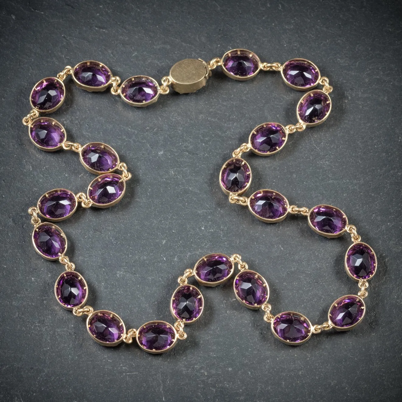 Antique Victorian Gold Paste Amethyst Necklace