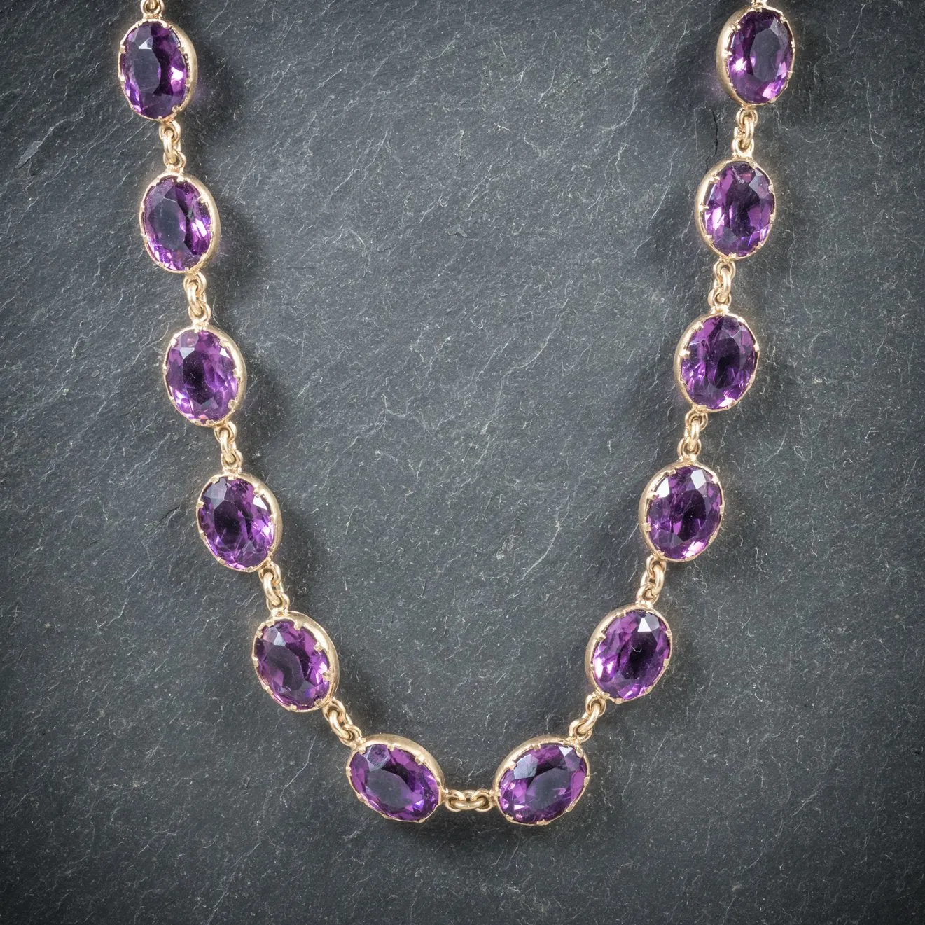 Antique Victorian Gold Paste Amethyst Necklace