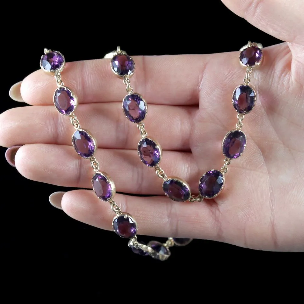 Antique Victorian Gold Paste Amethyst Necklace