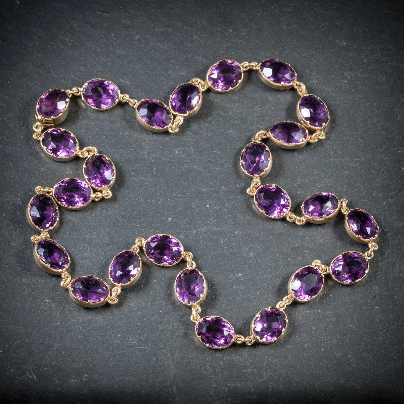 Antique Victorian Gold Paste Amethyst Necklace