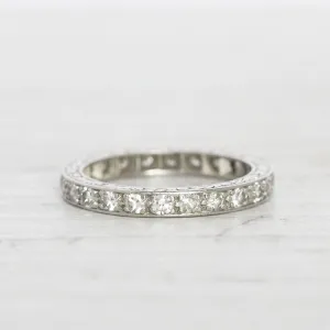 Art Deco 0.60 Carat Diamond Full Eternity Engraved Band