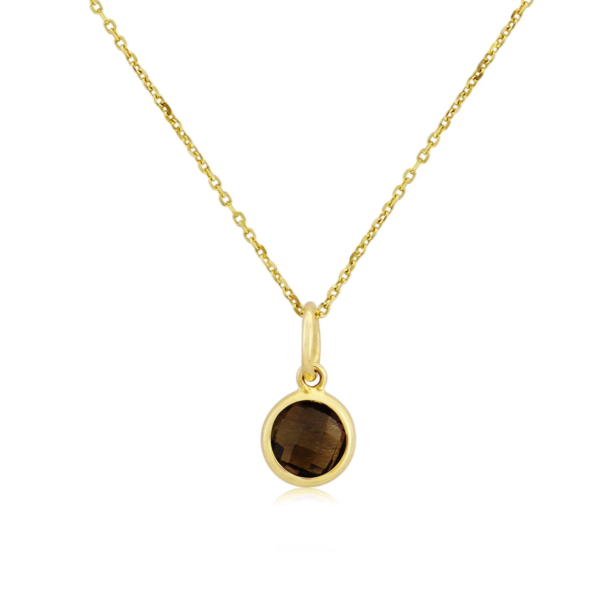 Bali 9ct Gold & Smokey Quartz November Birthstone Pendant