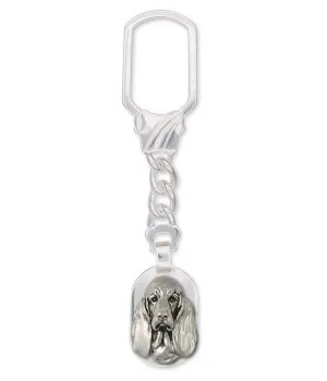 Basset Hound Key Ring Jewelry Sterling Silver Handmade Dog Key Ring BAS2-K