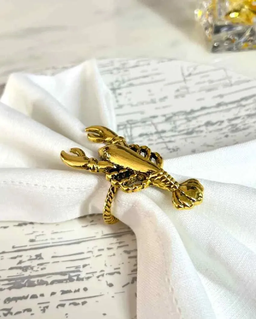 Beach Sea Life Gold Napkin Rings | Set Of 4