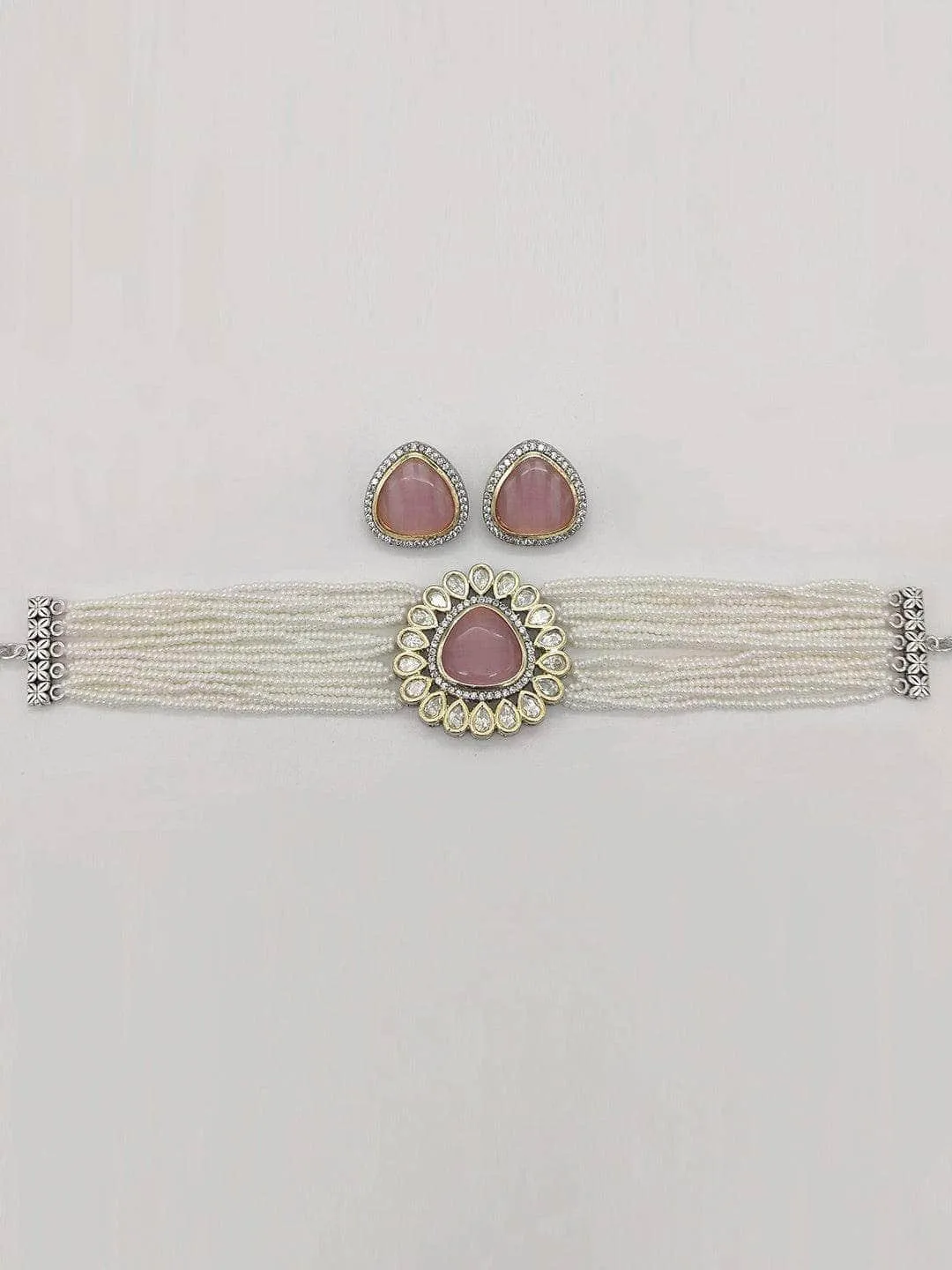 Beaded Jewellery Set With Ad Stones