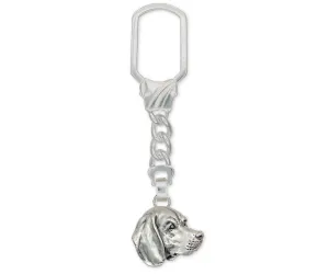 Beagle Key Ring Jewelry Sterling Silver Handmade Dog Key Ring BG12-KRE