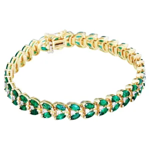 Beauvince Vine Bracelet (5.05 ct Diamonds & Emeralds) in Yellow Gold