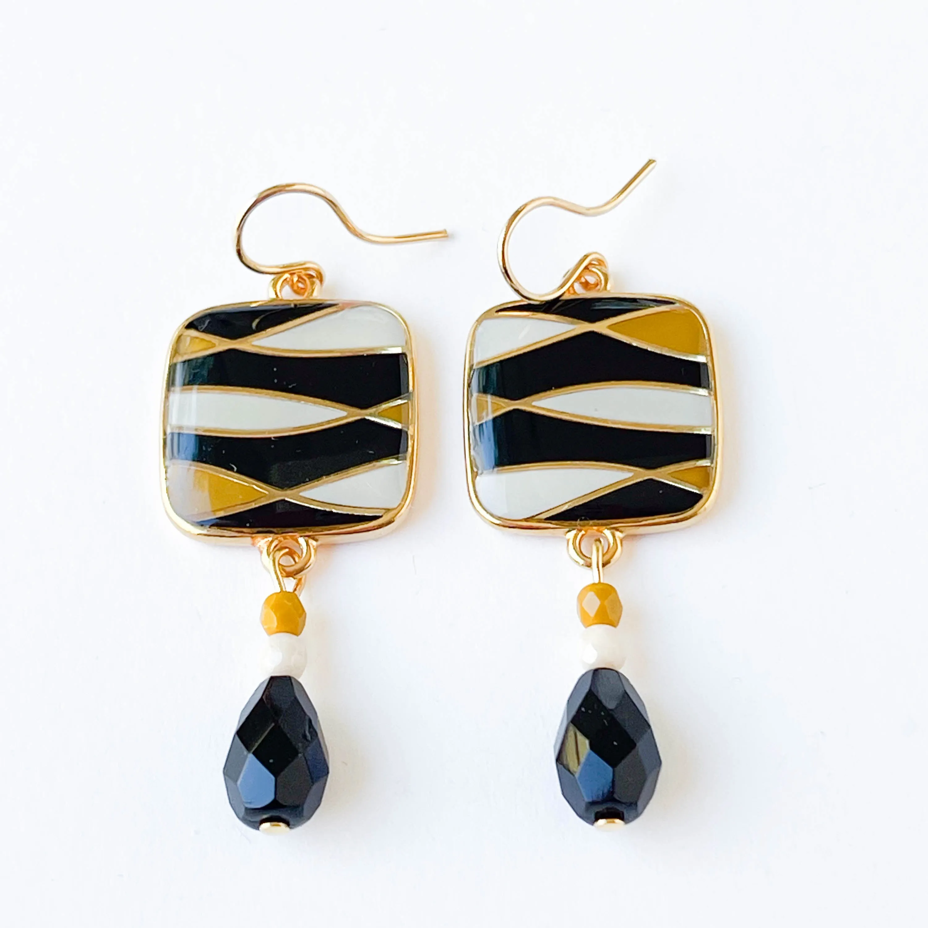 Black and Gold Elegant Boho Chic Earrings - WS