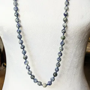 Blue Sodalite Semi-Precious Gemstone Necklace- 36 inch