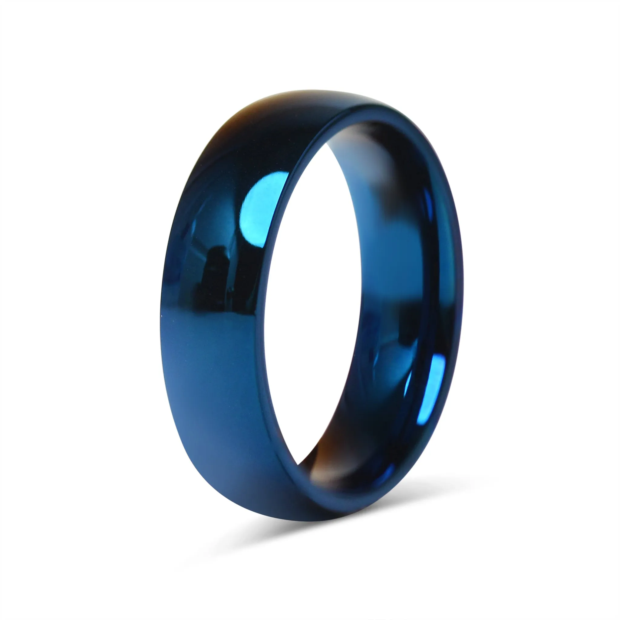 Blue Stainless Steel Blank Ring / CFR7006