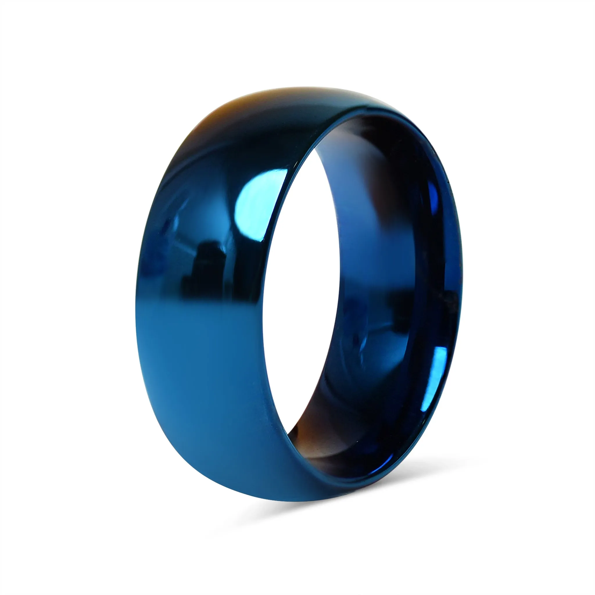 Blue Stainless Steel Blank Ring / CFR7006