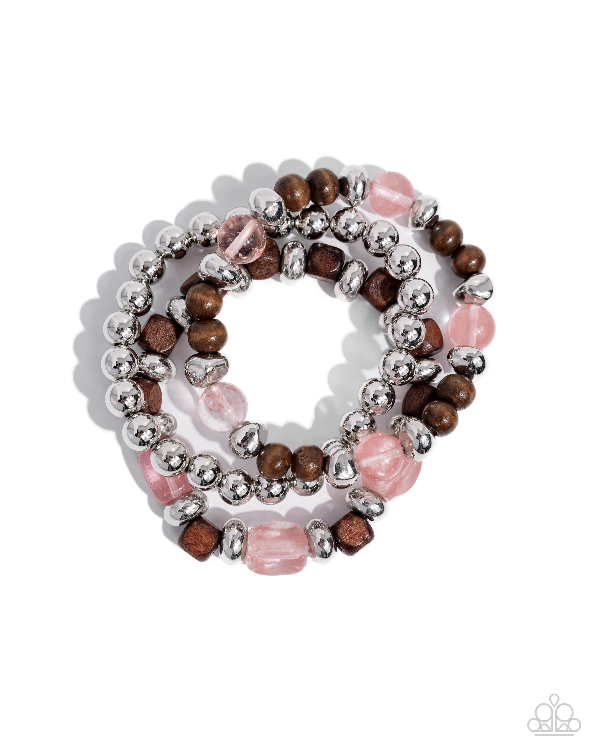 Bracelets DIVERSIFIED Wood - Pink B2306