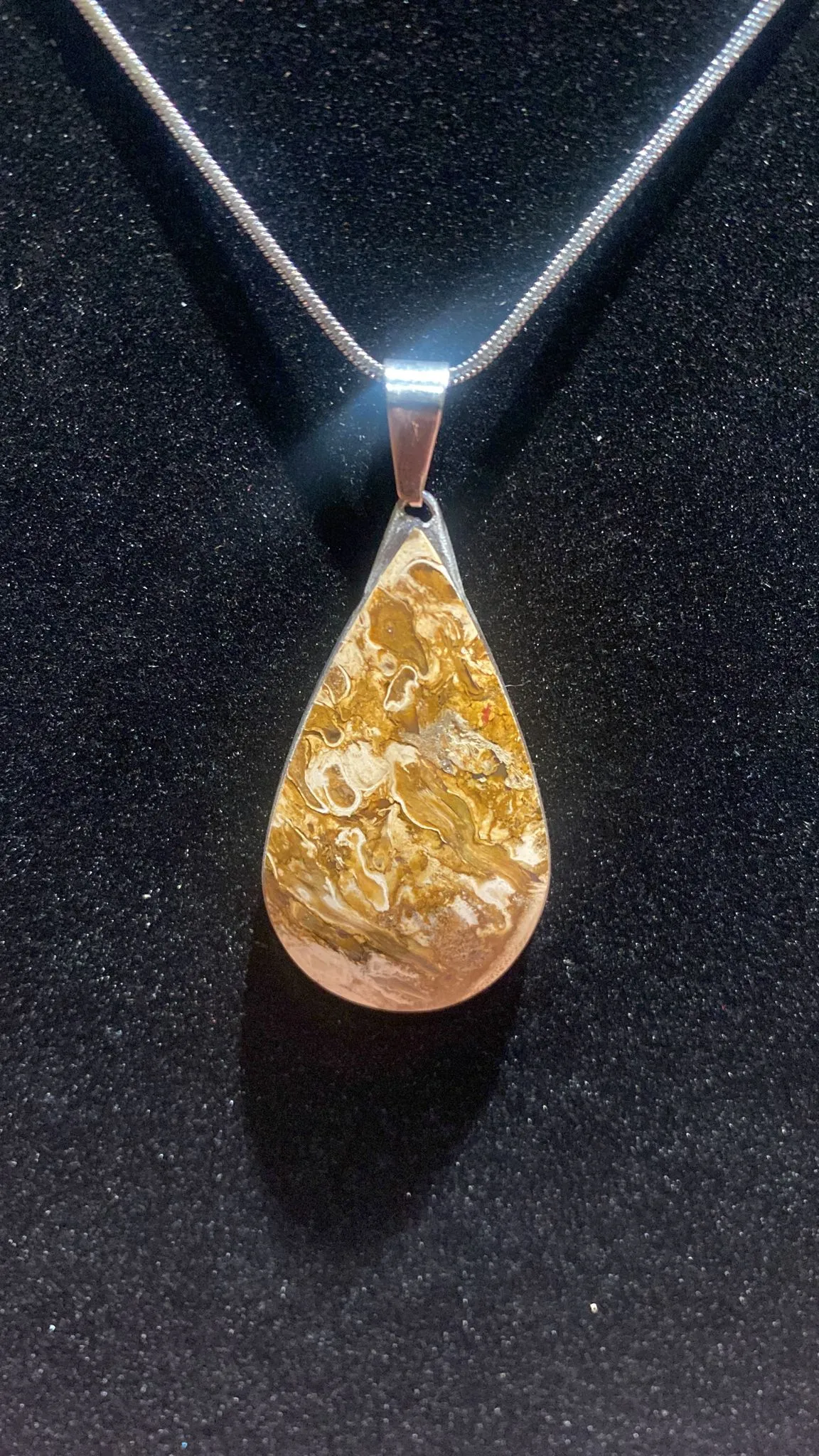 Brown Palmroot Teardrop Crystal Pendant (XL)