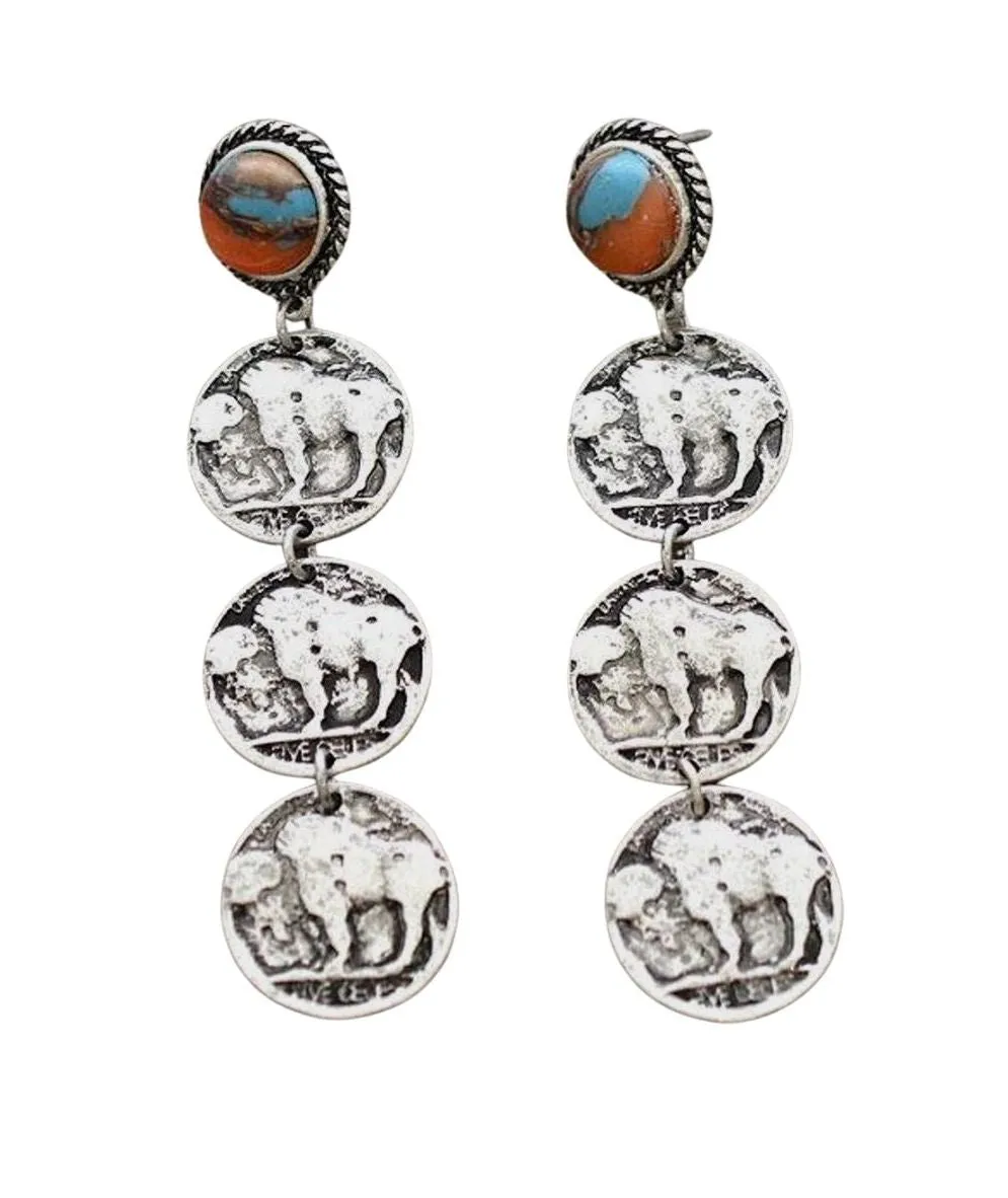 Buffalo Coin Earrings