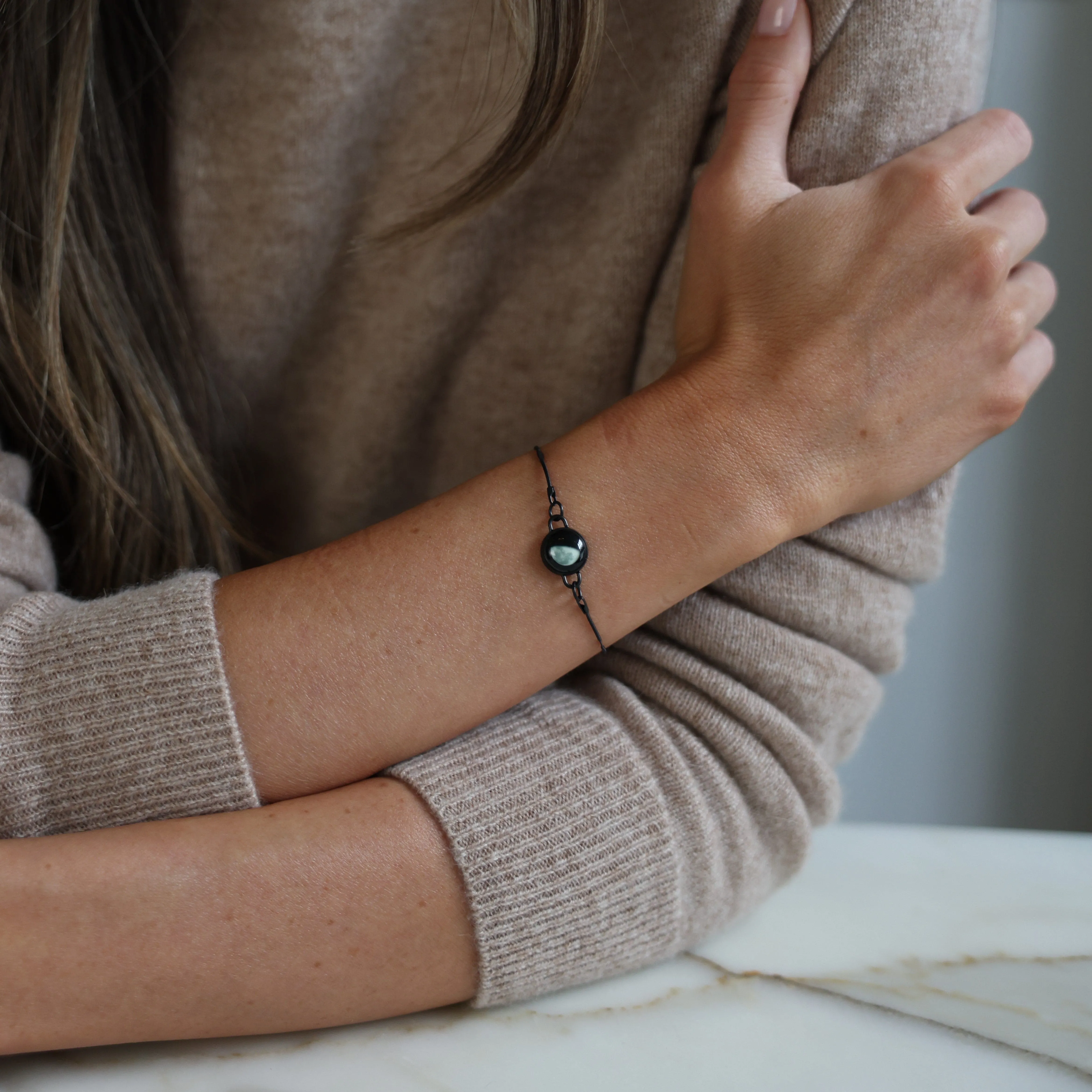 Carina Twist Bracelet in Black Matte