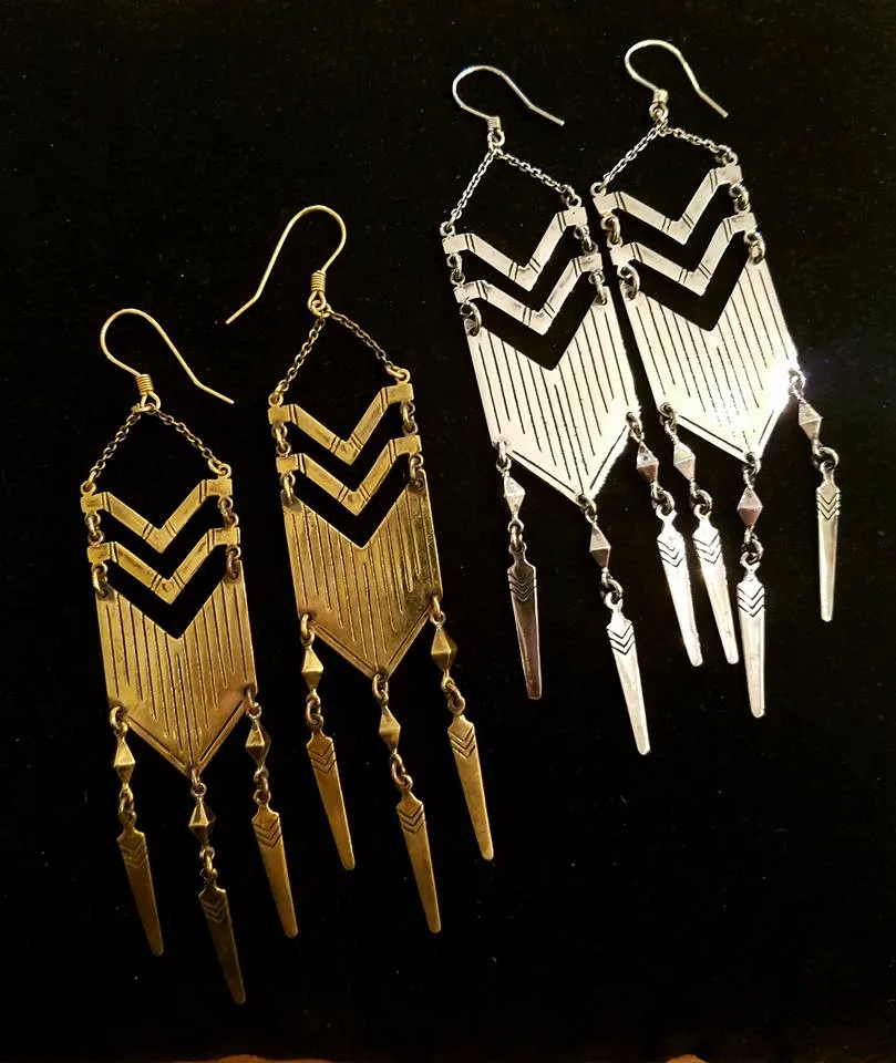 chevron plate earrings