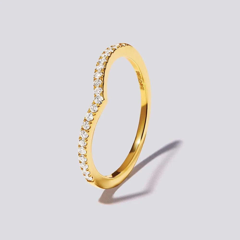 Chevron Ring with 0.15ct of Diamonds in 9ct Yellow Gold