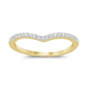 Chevron Ring with 0.15ct of Diamonds in 9ct Yellow Gold