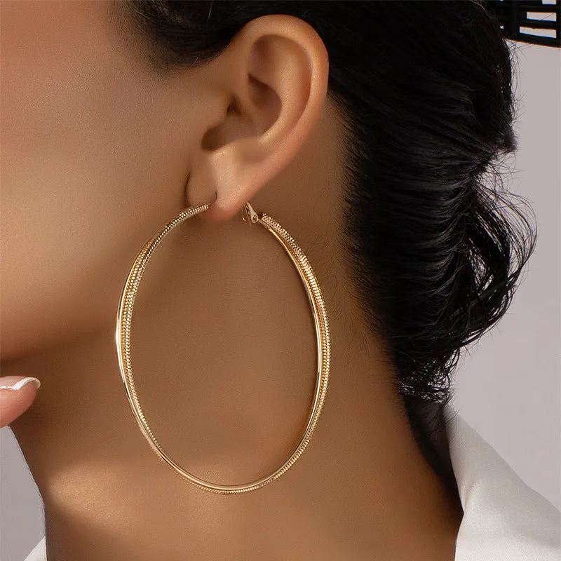 Chic Breeze Double Hoop Earrings - Vienna Verve Collection