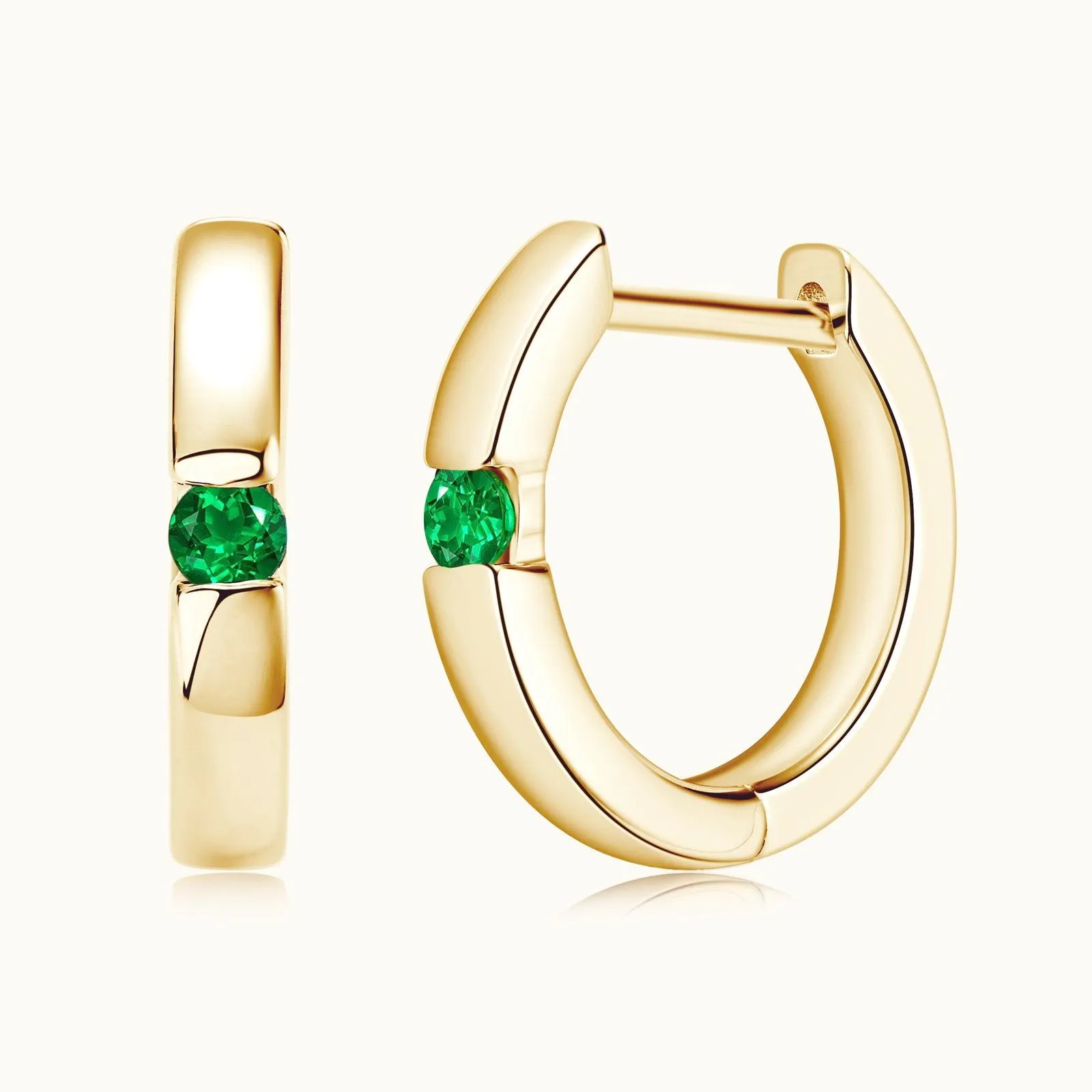 Chic Emerald Hoop Earrings