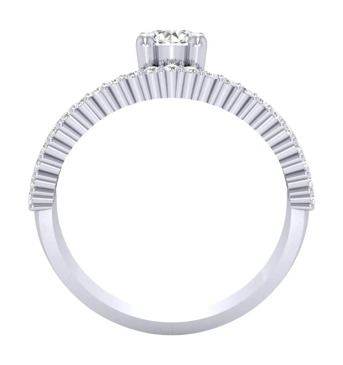 Clara 18K White Gold Plated Joan Sterling Silver Ring Studded with Premium Zircon for Women and Girls