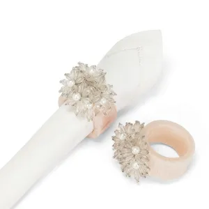 Clear Beaded Flower Napkin Ring