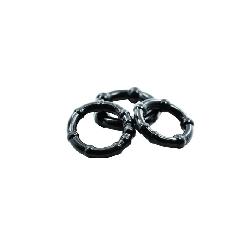 Cockring Combo Beaded - Black