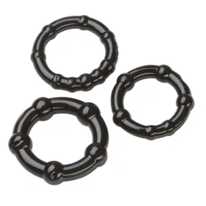 Cockring Combo Beaded - Black