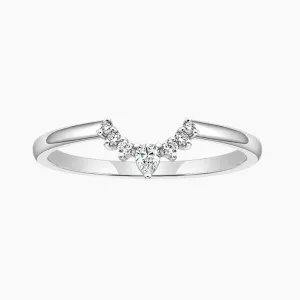 Crown V Shape Sterling Ring with CZ