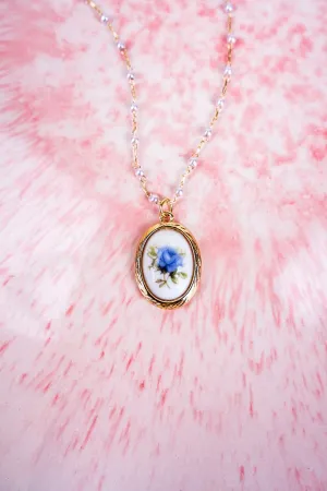 Crystal Avenue Monaco Villa Flower Oval Pendant Necklace