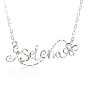 Cute Silver Wire Nameplate Pendant Silver Jewellery for Women