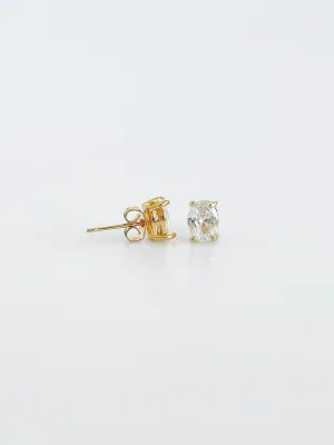 CZ Clear Oval Stud Earrings