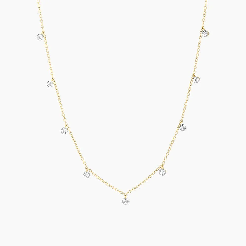 Dangle Disc Diamond Necklace