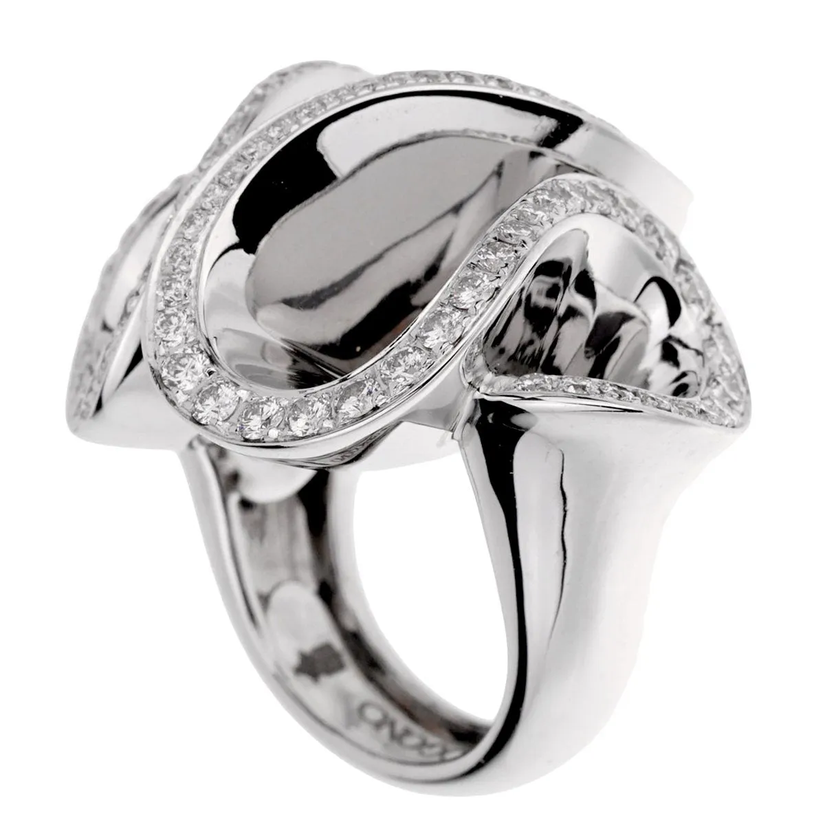 De Grisogono Zigana White Gold Diamond Ring Sz 4 1/2