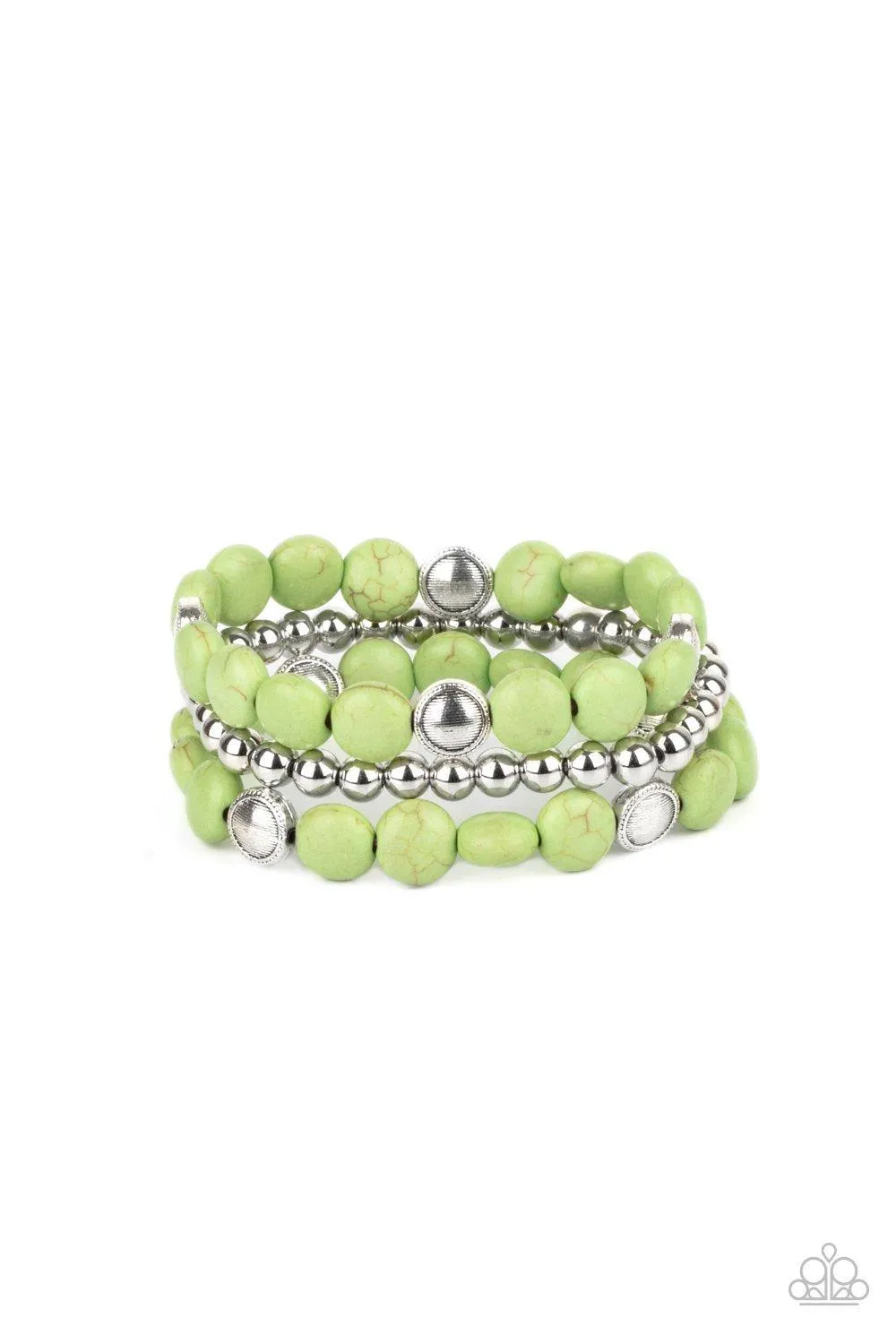 Desert Verbena Green Stone Bracelet Set - Paparazzi Accessories